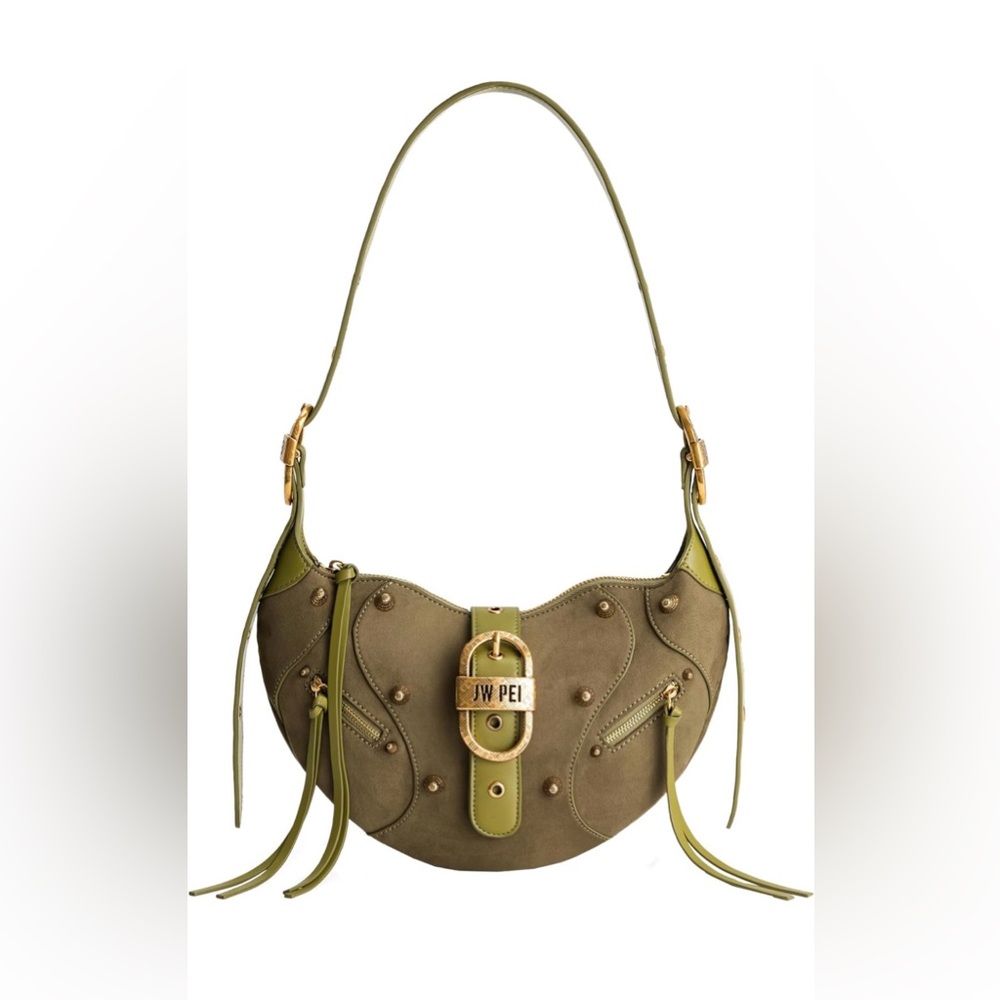 BNWT JW PEI Tessa Shoulder bag Olive Green Faux Suede